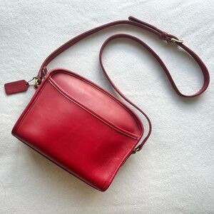 Red Vintage Coach Metropolis Zip Bag 9087 Crossbody Bag Shoulder Bag